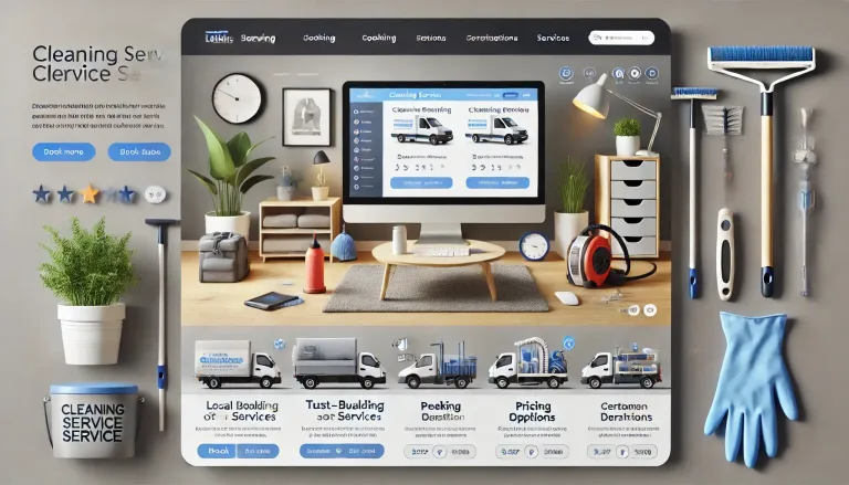 Website mit automatisierter Buchungsmöglichkeit für eine Gebäudereinigungsfirma